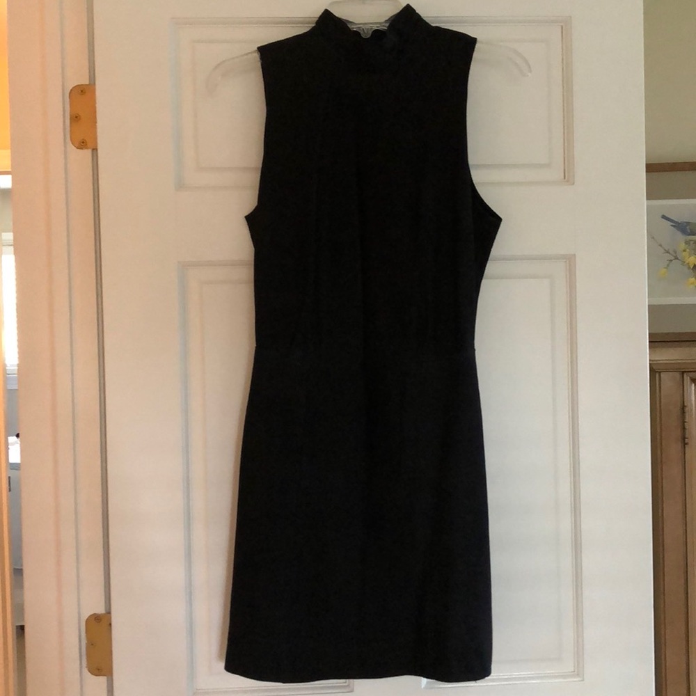 Suede open back mini dress